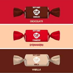 Caramel Candy Mix – Vanilla, Strawberry, Chocolate – Taffy Treats, Pack 2 Pounds
