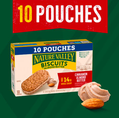 Nature Valley Biscuit Sandwiches, Cinnamon Almond Butter, 10 Bars, 13.5 oz