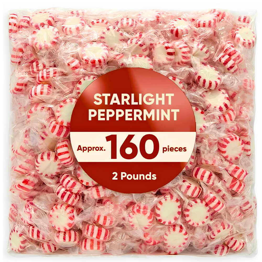 Starlight Peppermint Candy 2 lb Bulk Bag Approx 160 Pieces