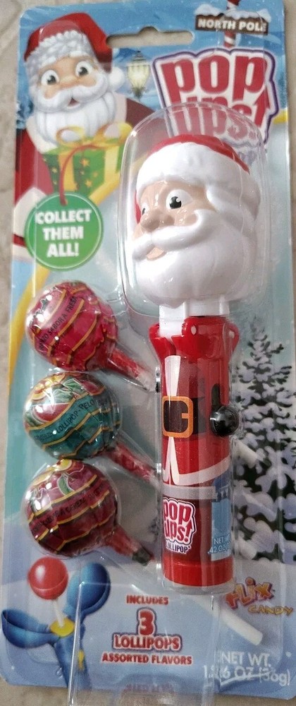 Santa Pop Ups! Lollipop Filled With Chupa Chups by Flix Candy, NEW