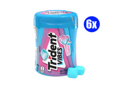 6x Full Box Trident Vibes Cotton Candy Sugar Free Chewing Gum, 40 Piece Bottle