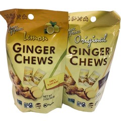 3 Bags Prince Of Peace 100% Natural Ginger Candy Chews Variety Pack – 2 Flavors