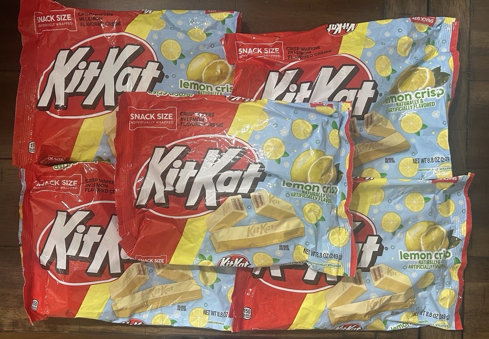 5-KitKat Lemon Crisp Snack Size Individually Wrapped Bag 8.8 oz BB 02/2027