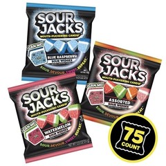 SOUR JACKS, Sour Gummy Candy, Variety Pack, 75 0.5 oz Snack-Size Pouches, Waterm