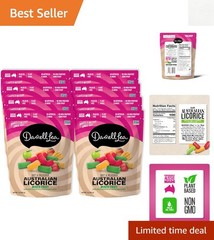 Soft & Chewy Mixed Fruit Licorice – Plant-Based & Palm Oil Free – 7oz Pack of 8