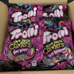 12 Bags Trolli Sour Brite Crawlers Candy Sweet and Sour Gummy Worms 5oz BULK