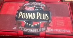 Imported from Belgium 72% cacao, dark chocolate bar Trader Joe’s brand