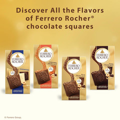 Ferrero Rocher Premium Milk Hazelnut Chocolate Squares, Individually Wrapped Cho