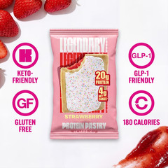 Legendary Foods Protein Pastry – Strawberry 4 Pack | Protein Snack | Keto Friend