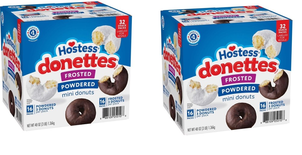 Hostess Donettes Variety Pack Donuts, Snack Size, 1.5 oz.,2 Pack