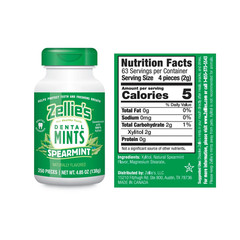 Zellies Spearmint Breath Mints | 100 Xylitol | Vegan Gluten Free 250 Count