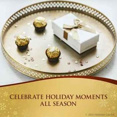 Ferrero Rocher, Milk Chocolate Hazelnut Candy, 21.2 oz 48 Ct Sweets Gift Holiday