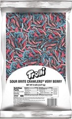 Trolli Sour Brite Crawlers, Very Berry, Sour Gummy Worm Candy, 5 Pound