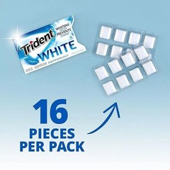 Trident White Peppermint GUM – Pack of 9 – Sugar Free – 16 COUNT