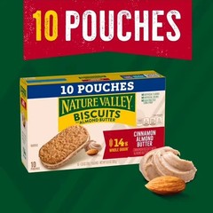 Nature Valley Biscuit Sandwiches, Cinnamon Almond Butter, 10 Bars, 13.5 oz