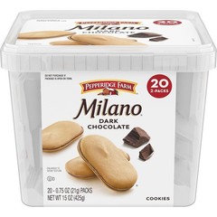 Dark Chocolate Milano Cookies 20 Packs 2 Cookies Per Pack 0.75 Ounce