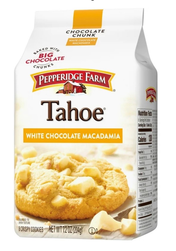 🟢 New Pepperidge Farm Tahoe White Chocolate Macadamia Soft Baked Cookies 7.2oz