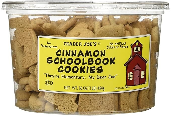 Trader Joe’s Cinnamon Schoolbook Cookies 16 Oz. Container ( Snacks For Kids)