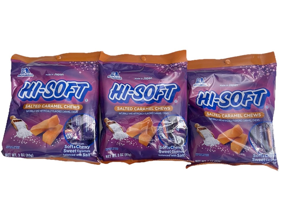 Hi-Chew Hi-Soft Salted Caramel Chews Candy 3oz Bag- (3 Bags)-FREE SHIPPING