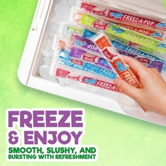 Freeze Pops, 50 Count Ice Pops Bulk Pack of Refreshing Assorted Flavors, Enjoy D