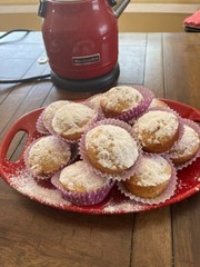 Raspberry Filled Amaretto Donut Muffins