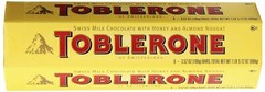 Toblerone Swiss Milk Chocolate with Honey and Almond Nougat, 6 – 100g Bars, T…