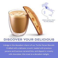 Nonni’s Bakery Turtle Pecan Biscotti Cookies, Individually Wrapped, Italian Coff