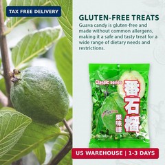 Hongyuan Guava Hard Candy, Asian Fruit Hard Candy, Sweet & Tangy Tropical Flavor