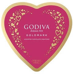 Godiva Goldmark White Dark Milk Chocolate Candy Assortment Heart Gift Box, 2.9oz