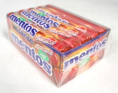 Mentos Cinnamon Flavored Chewy Candy Box of 15 Ct Rolls Candy Bulk Candies Mento