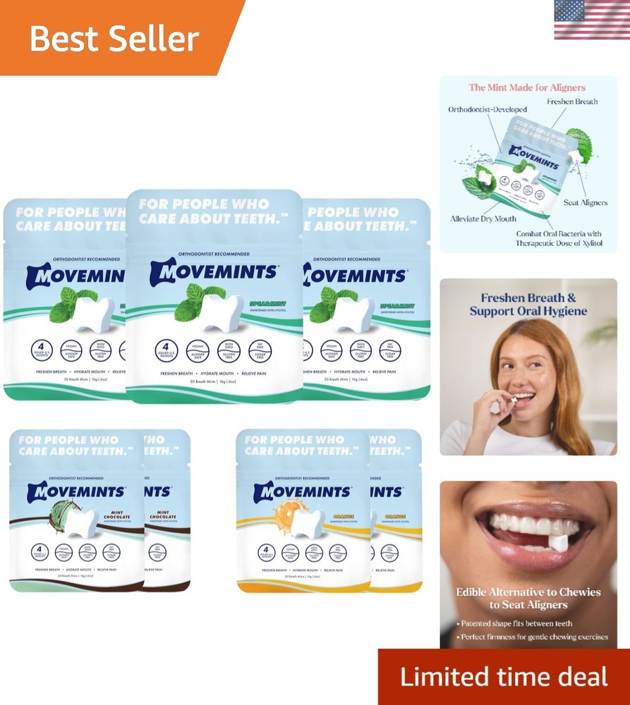 7 Count Variety of Clear Aligner Mints – Hygienic Breath Freshener for Aligners