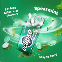 3x ECLIPSE 35g Sugar Free Mints Candy Sweet SPEARMINT Flavor Breath