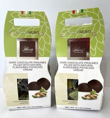 2 x OLIVA DARK CHOCOLATE PRALINES FILLED WITH REAL PISTACHIO CREAM 8.1oz, ITALY
