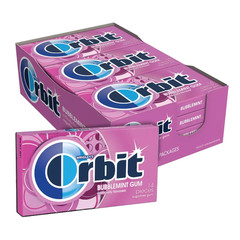 Full Box 12x Packs Orbit Bubblemint Flavor Sugarfree Gum – 14 Pieces Per Pack