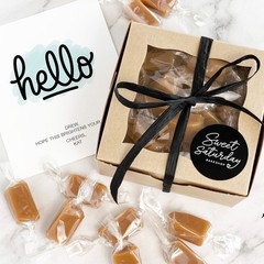 Homemade Sea Salt Caramels ½ lb. Gift Box with Personalized Notecard