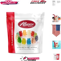 36oz Bulk Bag of World’s Best 12 Flavor Gummi Bears – Allergen-Friendly Treat