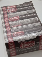 NECCO Chocolate Flavor Wafer Candy Rolls, 2-Ounce (Box of 24 Count) BB 3/11/28