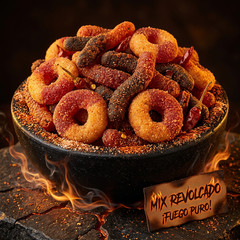 Revolcado Gummy Mix 1 Pound| Chamoy Spicy Candy with Chili Powder