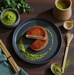 Honma Tsukisamu Matcha Anpan,Sweet Bean Paste Pastry , 5 pieces – Hokkaido Japan