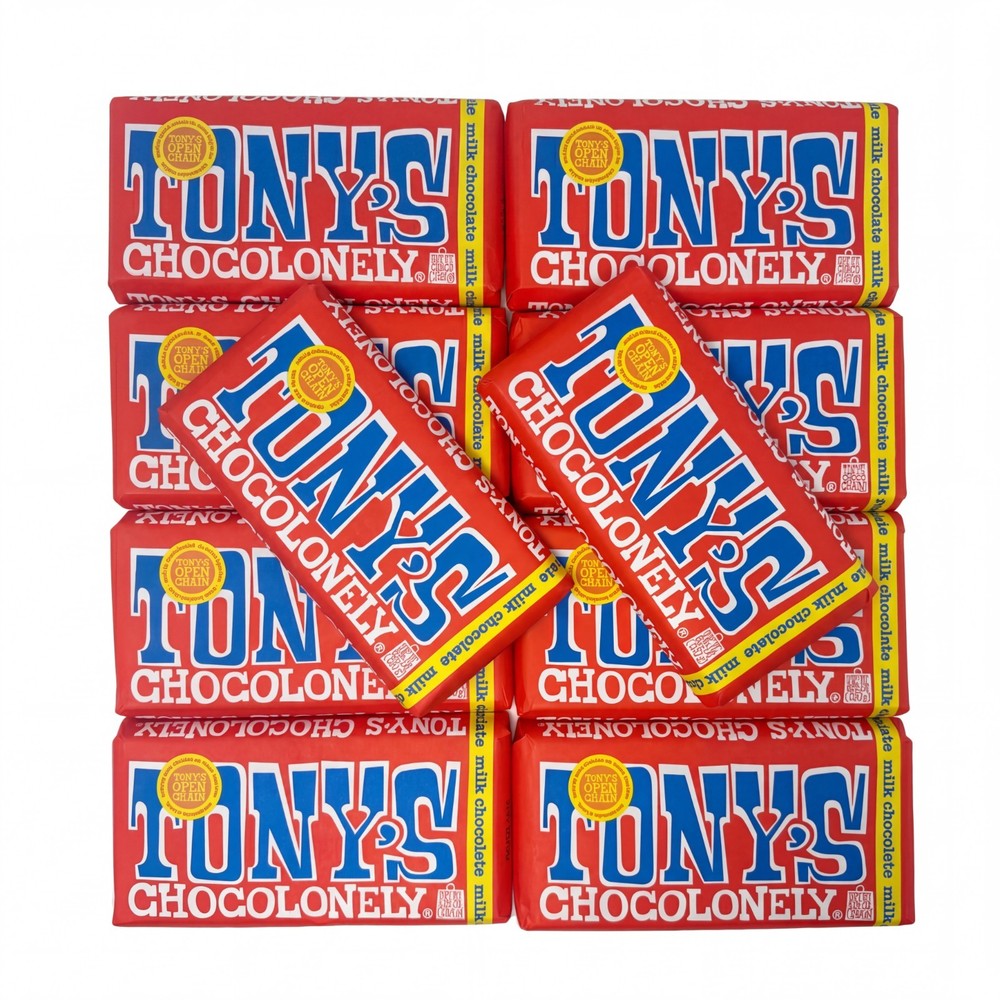 10 Tony’s Chocolonely Milk Chocolate Bars , 6.35 oz Each , Best By 3/26/27