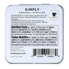 SIMPLY Mints | Caffeinated Breath Mints- Awaken 1.1 Ounce (Pack of 6)