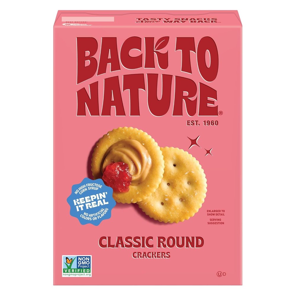 Back to Nature Classic Round Crackers, Non-GMO, Vegan Friendly Snack Cracker, Ma