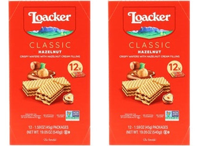 2 PACK – Loacker Classic Crispy Wafers, Hazelnut, 1.59 Oz, 12 Count