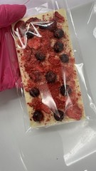 White handmade chocolate bar with Strawberry & Blueberry unique taste 100g!