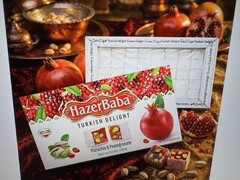 HazerBaba Turkish Delight Pistachio & Pomegranate Vegan Gelatine Free 454g