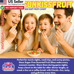 Sunkist Fruit Gems 1 Pound Bulk Bag Soft Candy Individually Wrapped Treats USA