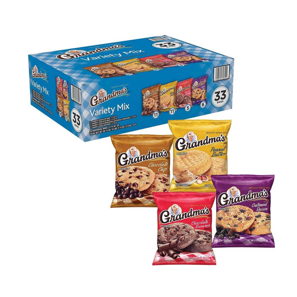 Grandma’s Cookies, Variety Pack, 2.5 oz, 33-count