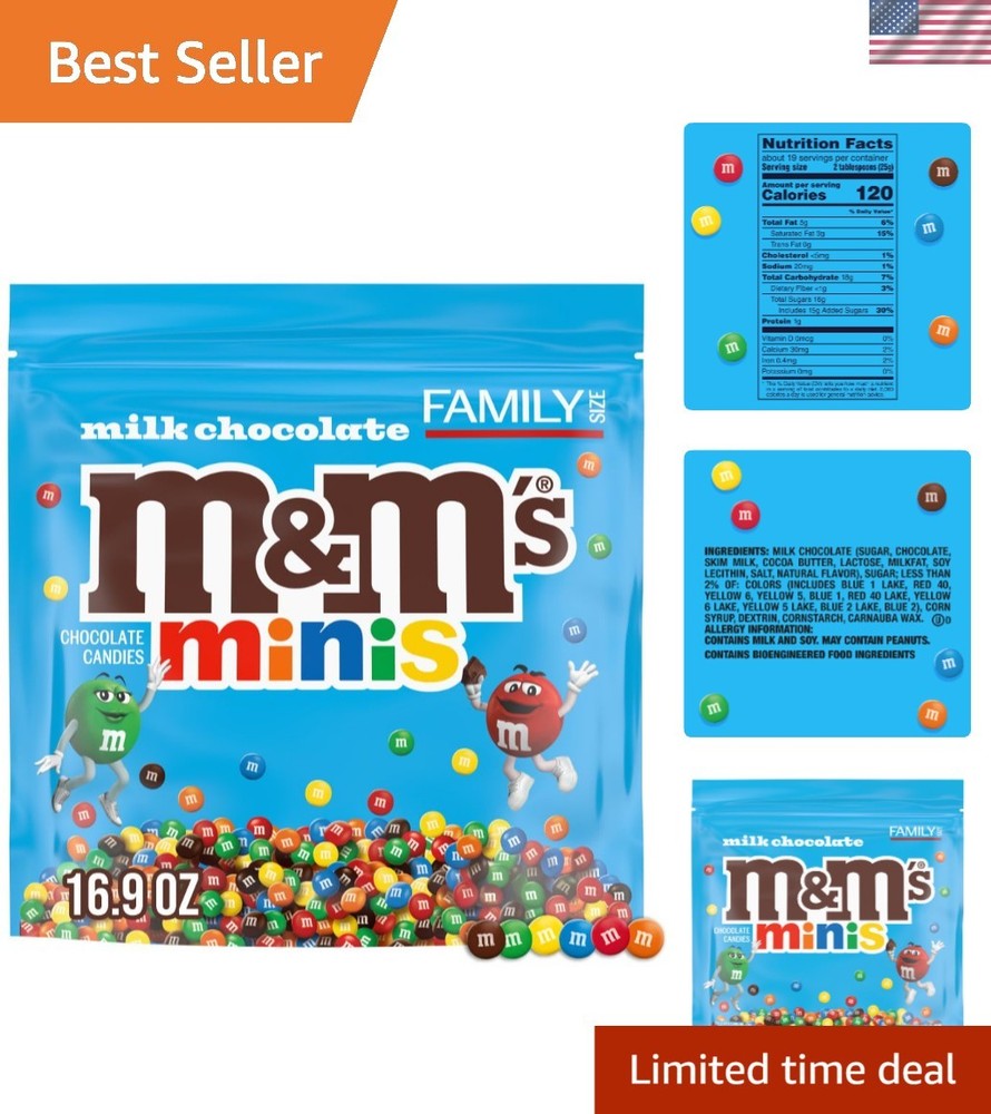 Resealable 16.9 Oz MINIS Milk Chocolate Candy – Perfect for Snacking & Sharing