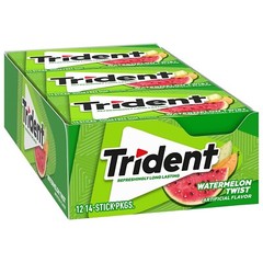 Trident Watermelon Twist Sugar Free Gum, 12 Packs of 14 Pieces (168 Total Pieces