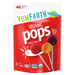 Organic Pops Variety Pack, 40 Fruit Flavored Favorites Lollipops, Allergy Friend